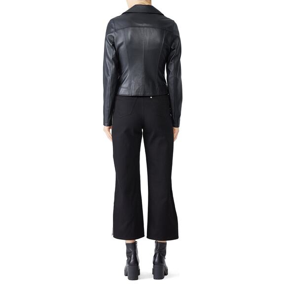 Slate & Willow Black Leather Biker Moto Jacket Size M - Picture 3 of 16
